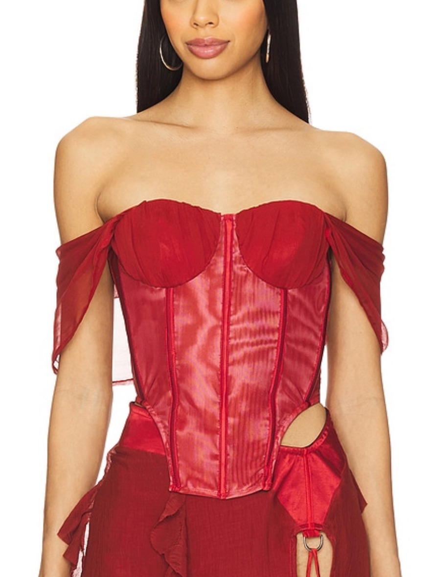 Amor Mia Assassin Corset Top In Red Size M